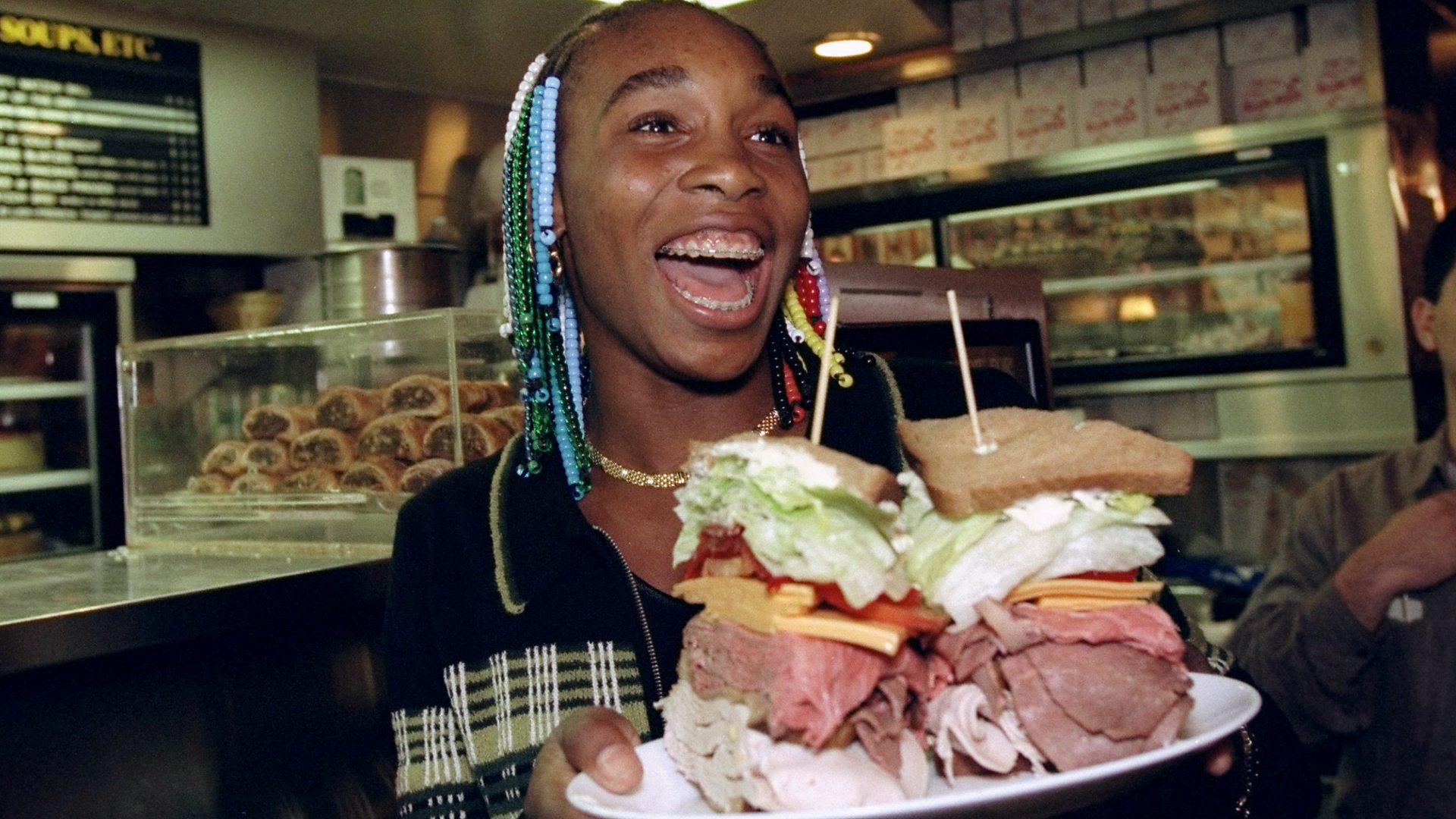 Venus Williams with sandwich