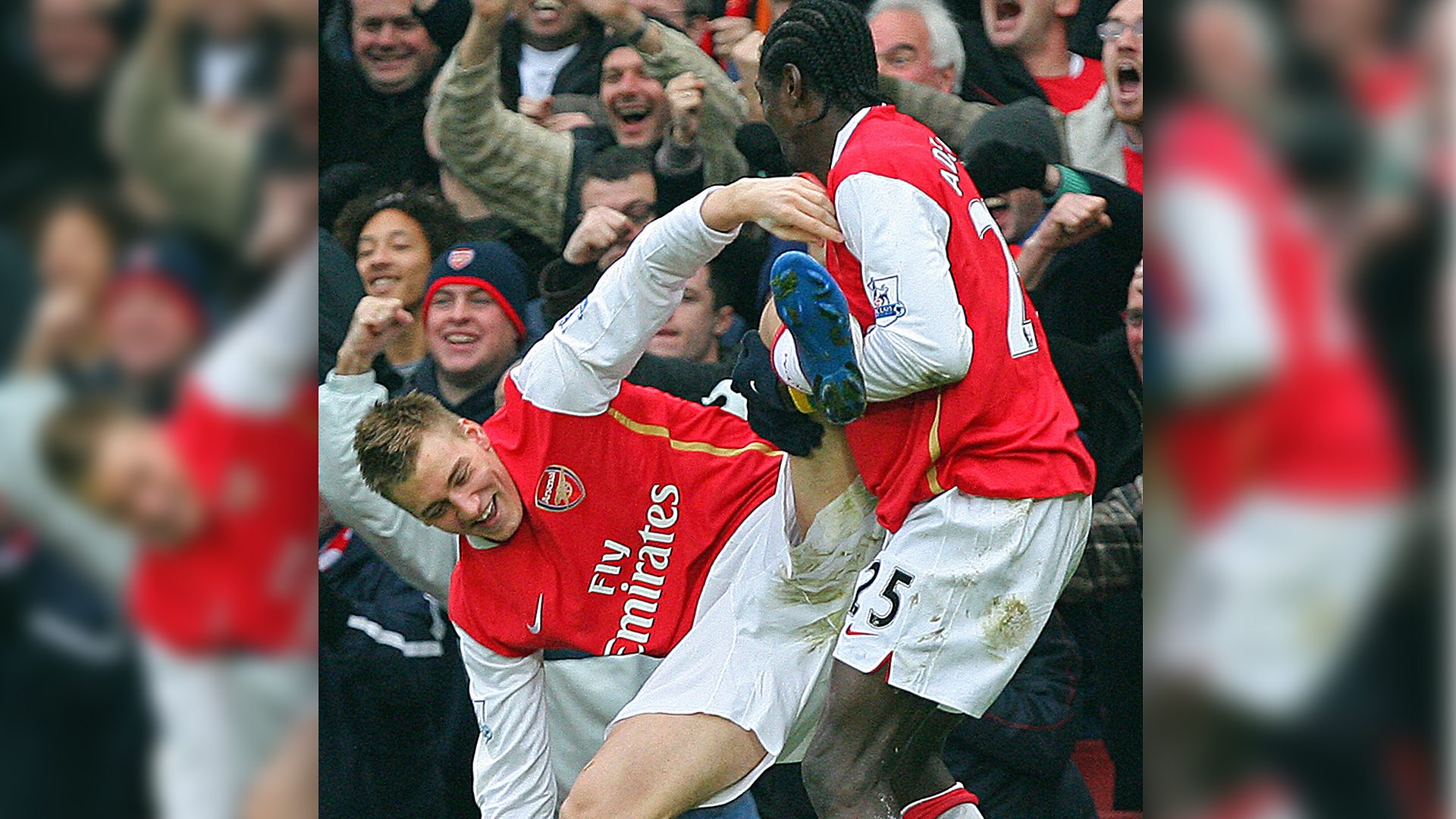 Emmanuel Adebayor and Nicklas Bendtner