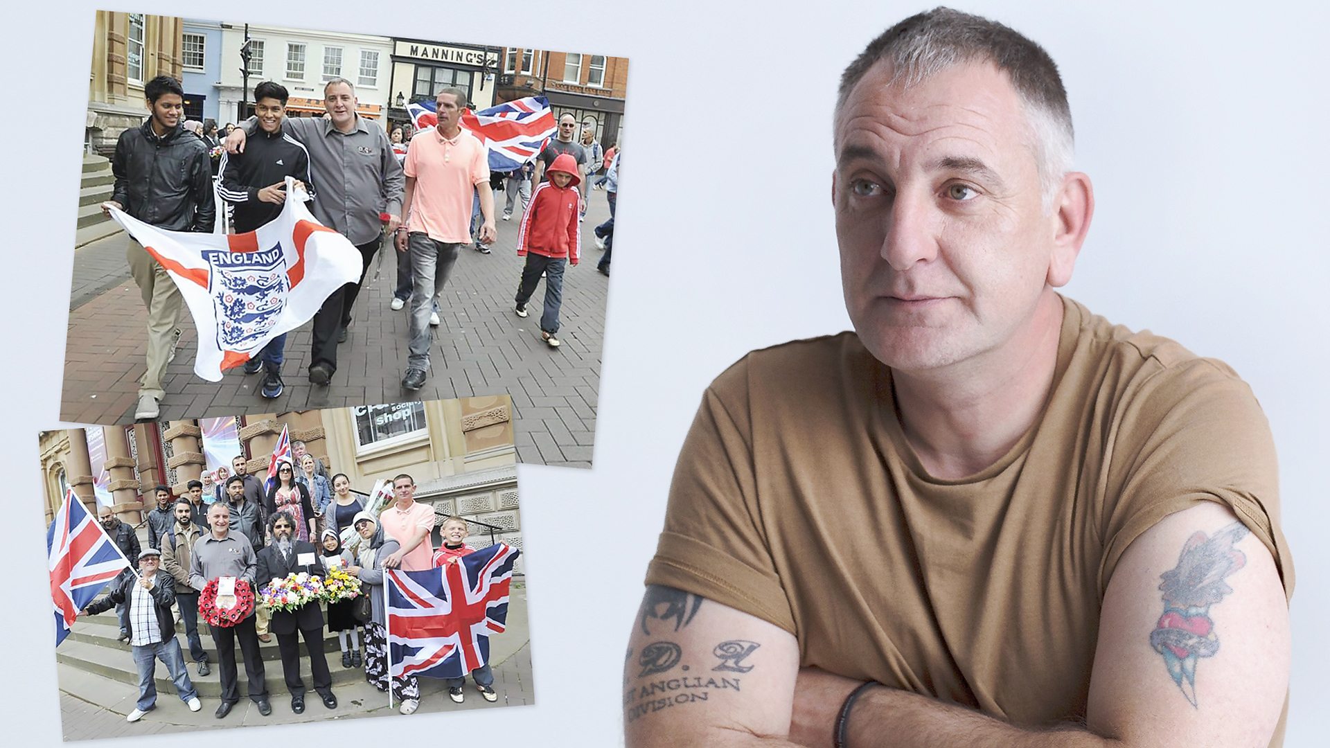 Ivan helped to organise a march which united muslims and EDL members.