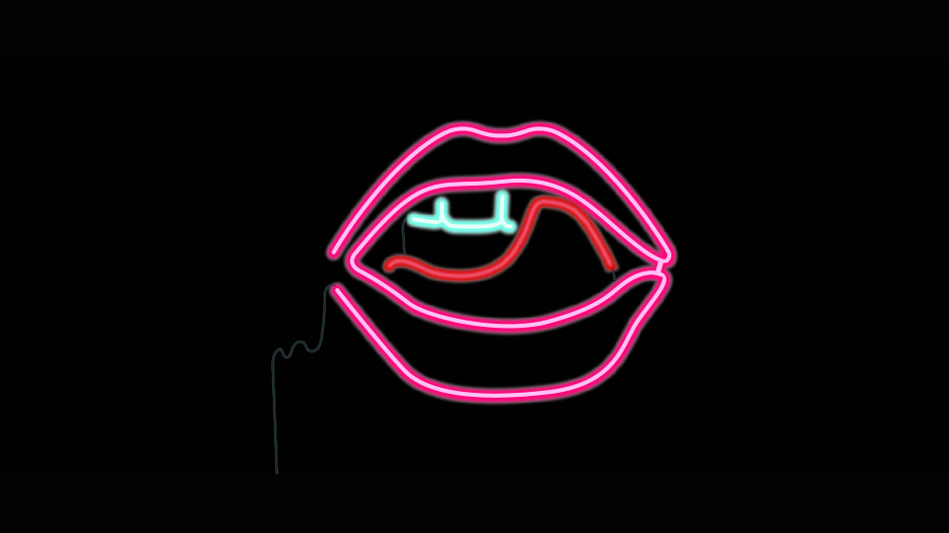 Neon lips