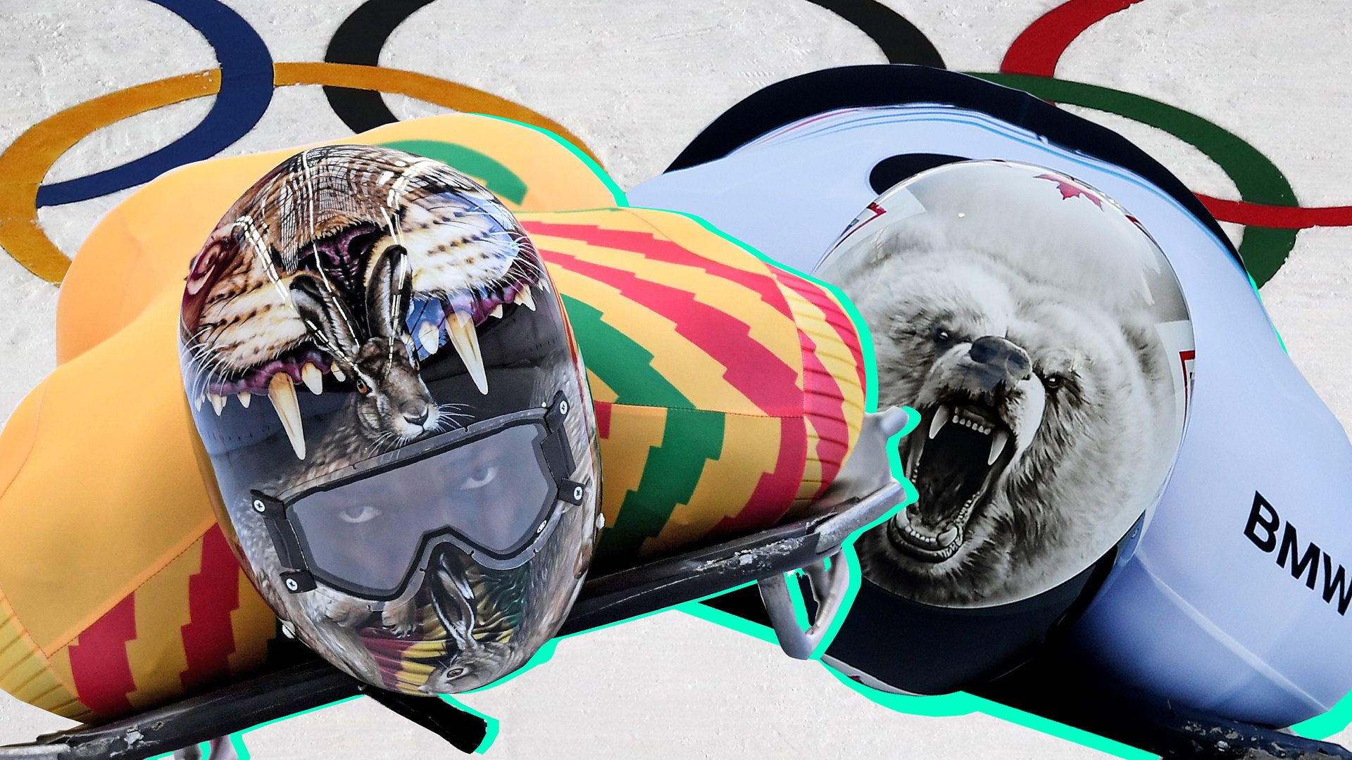 Akwasi Frimpong and Barrett Marineau, men's skeleton, Winter Olympics