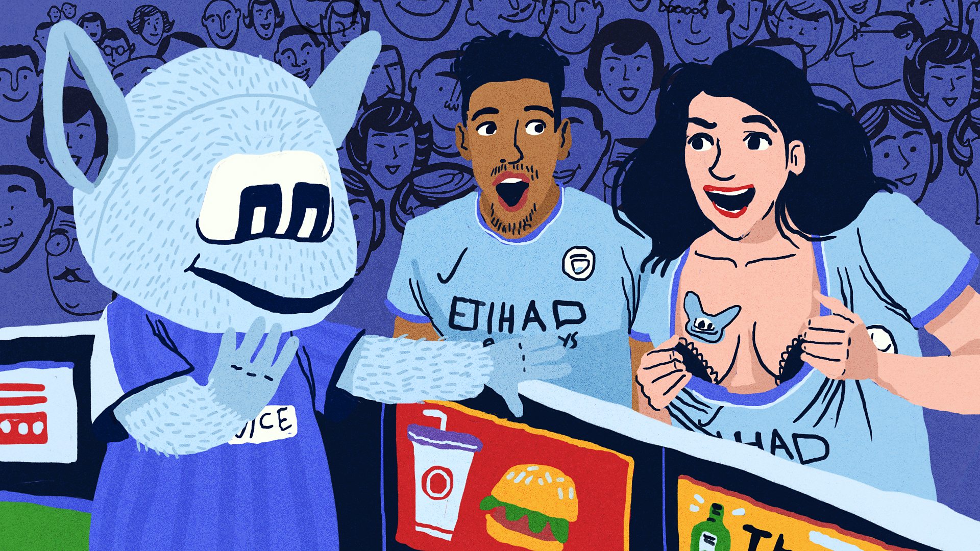 A Manchester City fan shows Moonchester her tattoo