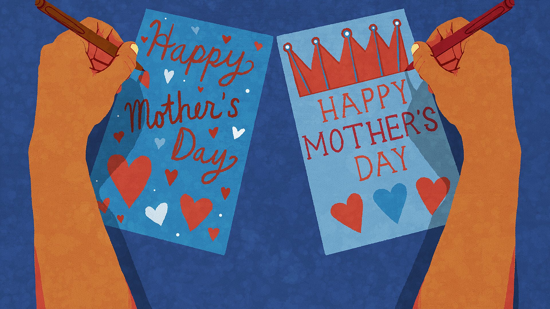 Gina writes two Mothers Day cards