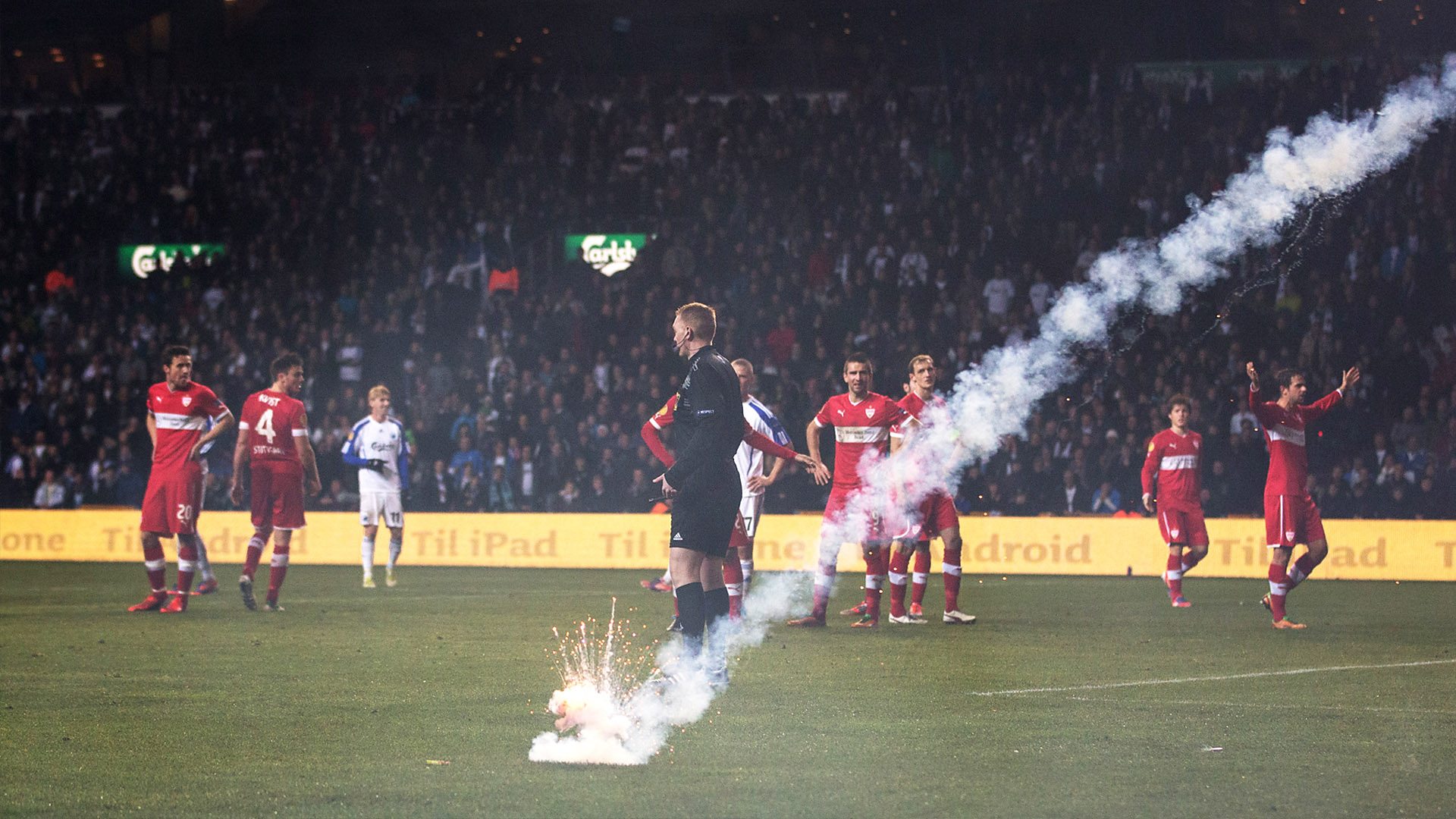 Fireworks on the pitch