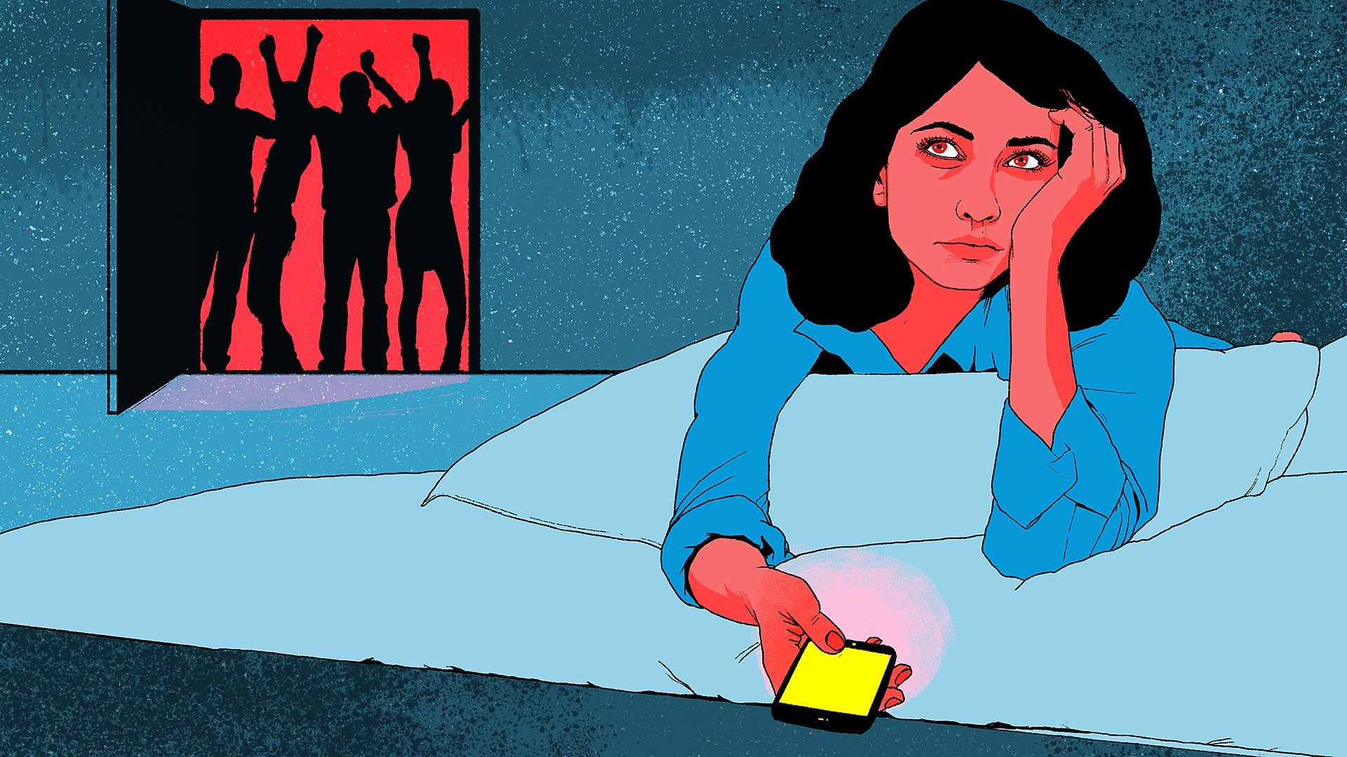 A girl not enjoying university alone in her room