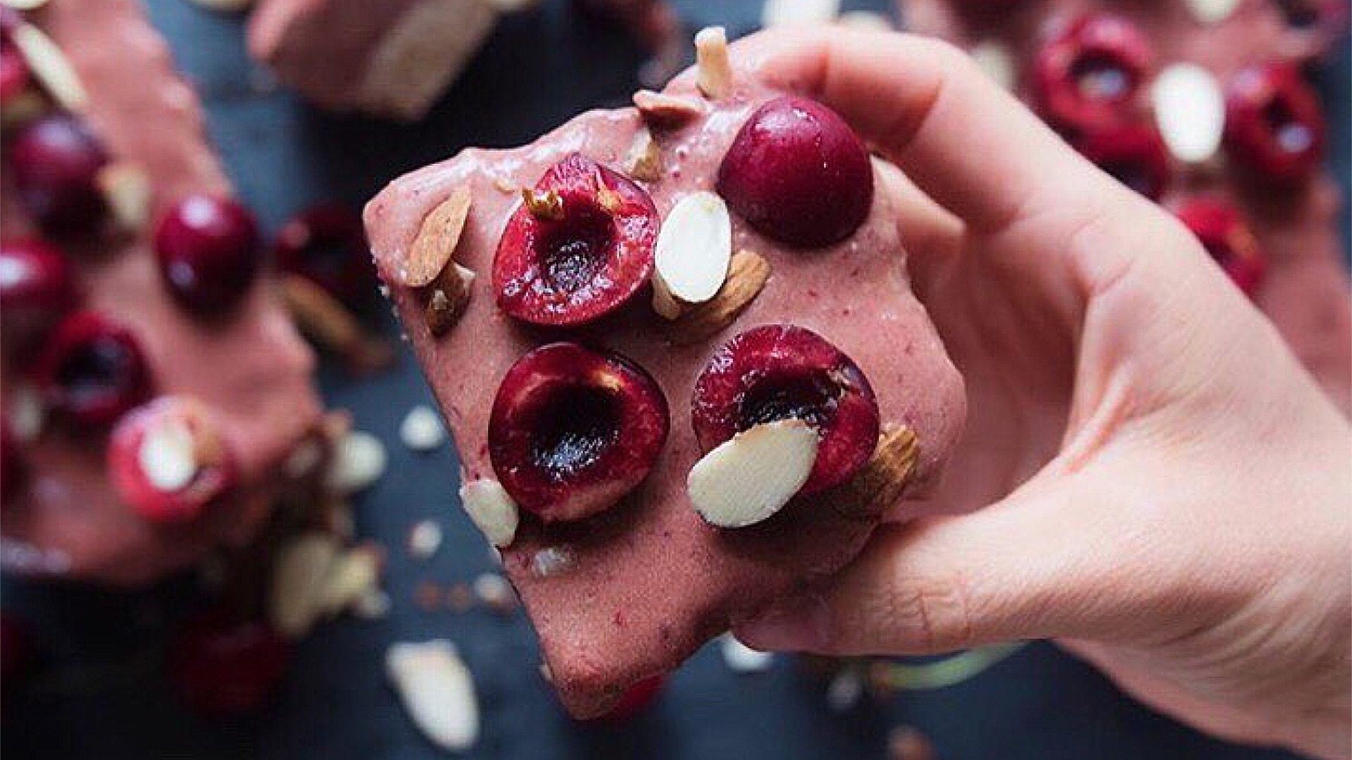 A plate of chocolate brownies