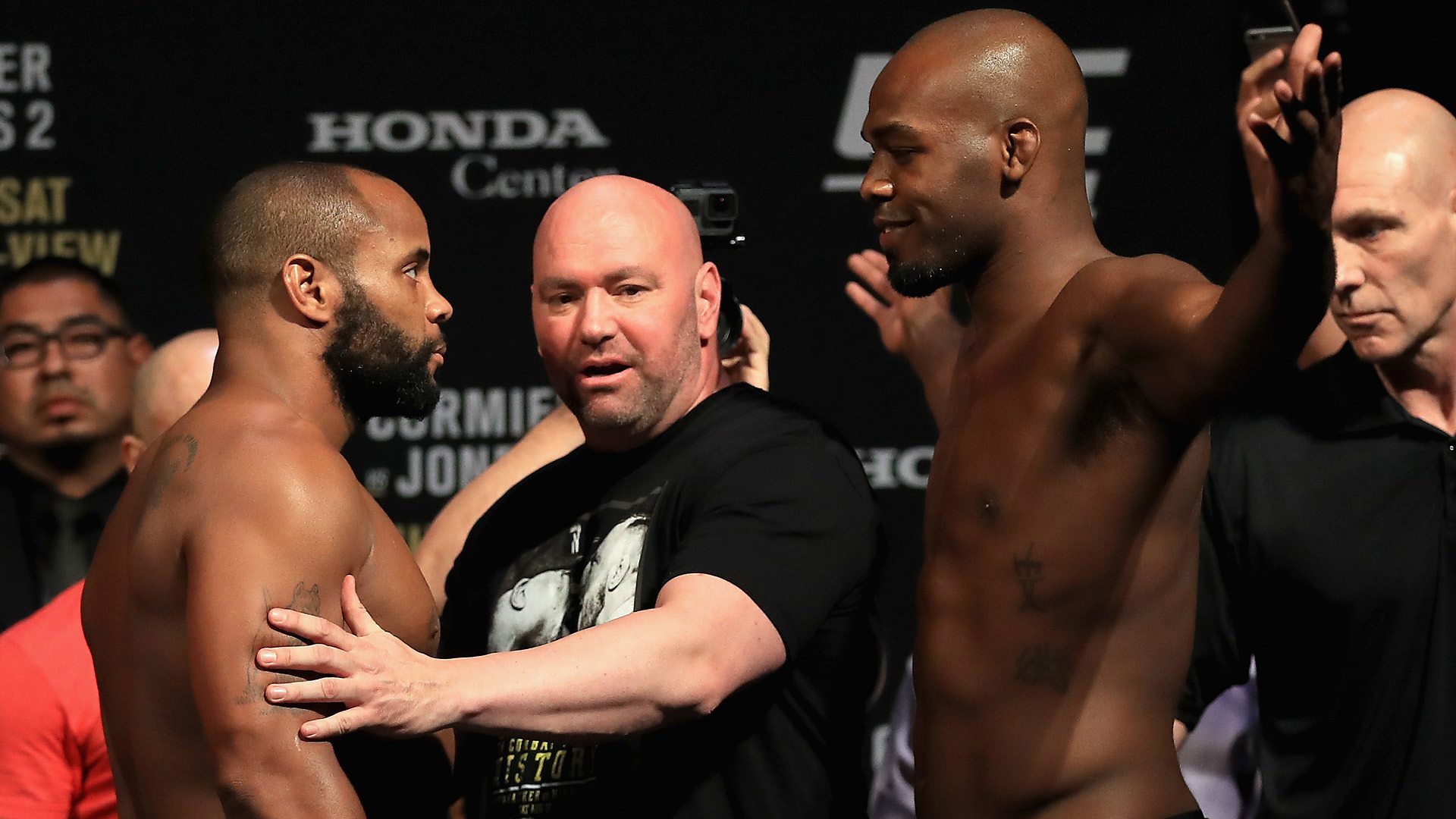 Daniel Cormier and Jon Jones at UFC 214