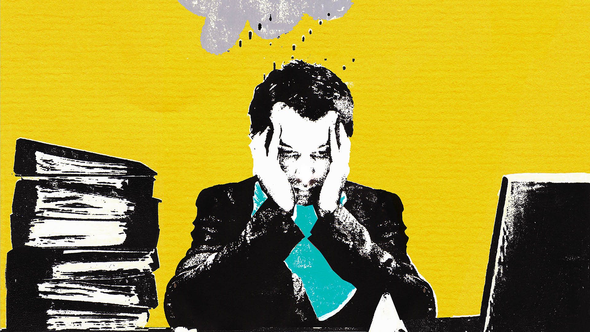 Stressed man at work