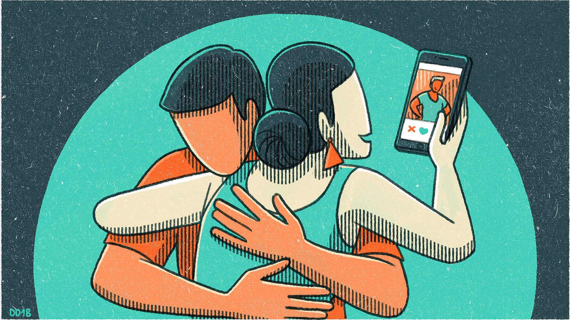 woman in a relationship on tinder