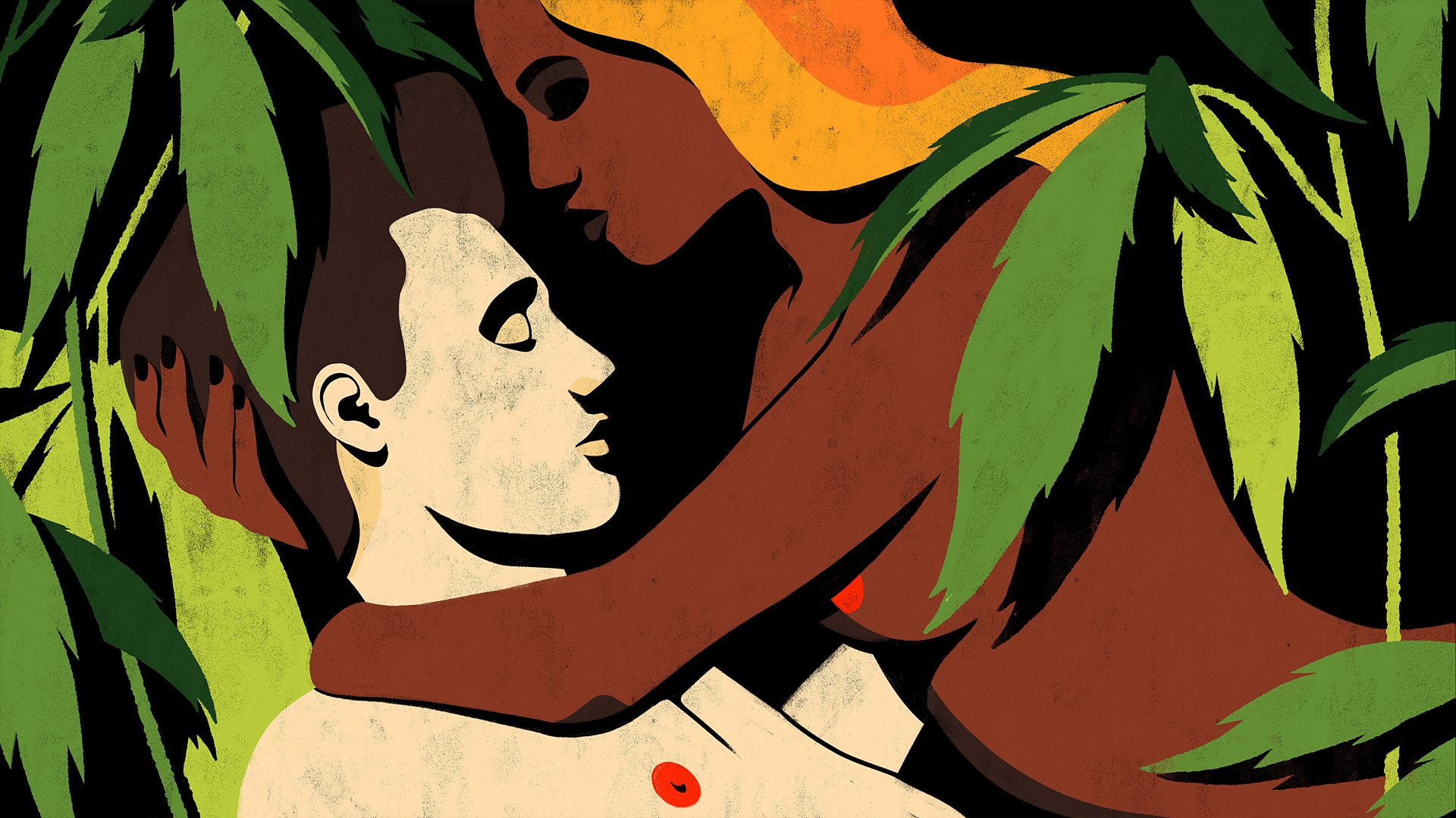 two people kissing with cannabis candle