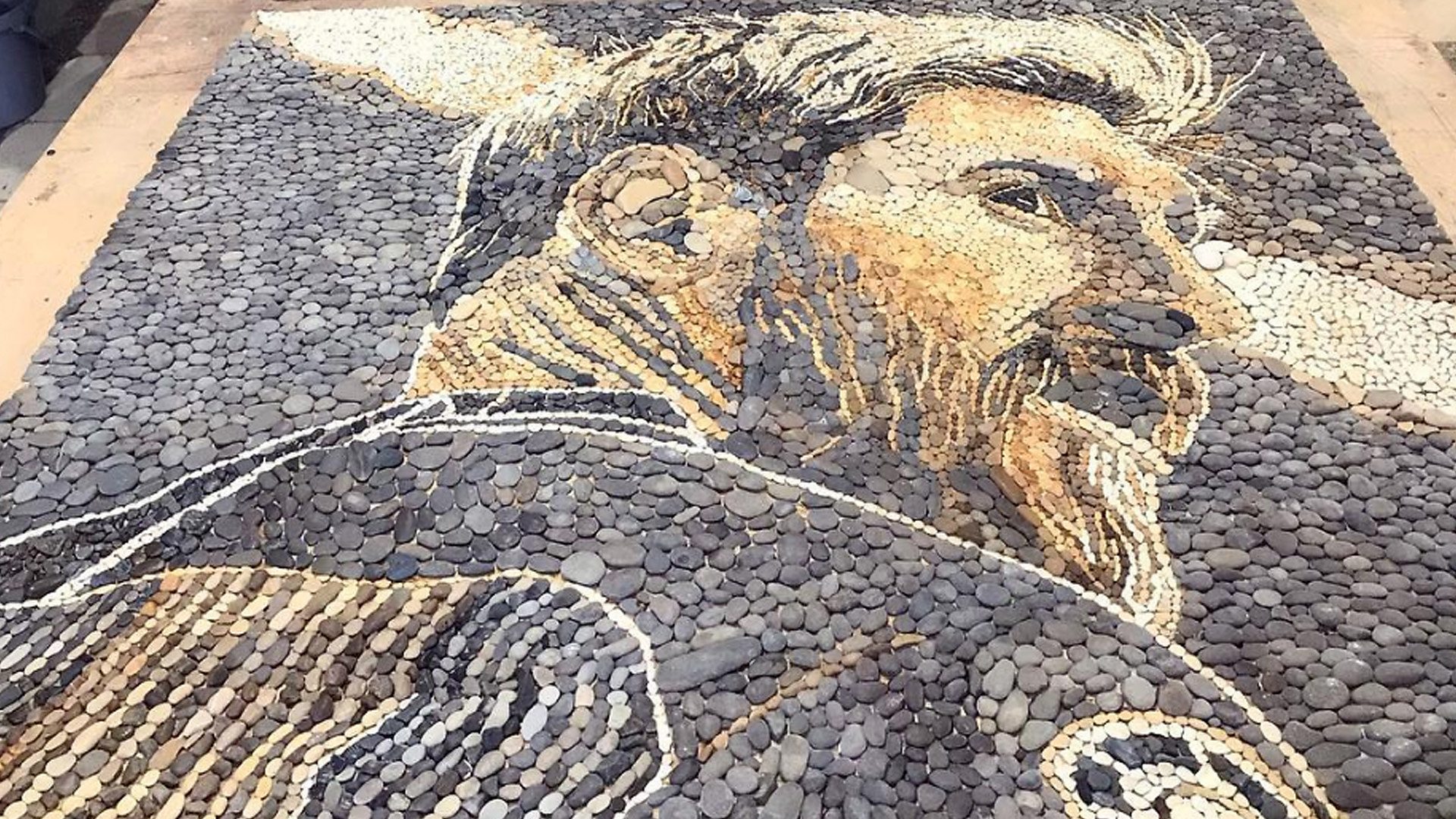 Lionel Messi mural in Kazan