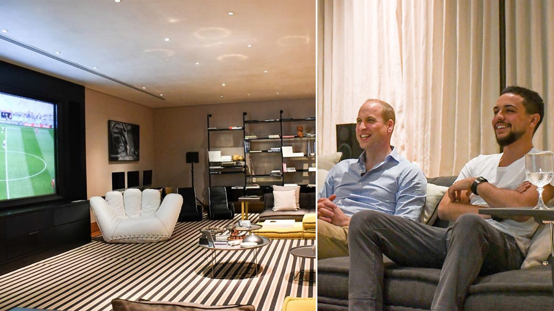 Duke of Cambridge watching England v Panama with the Crown Prince of Jordan