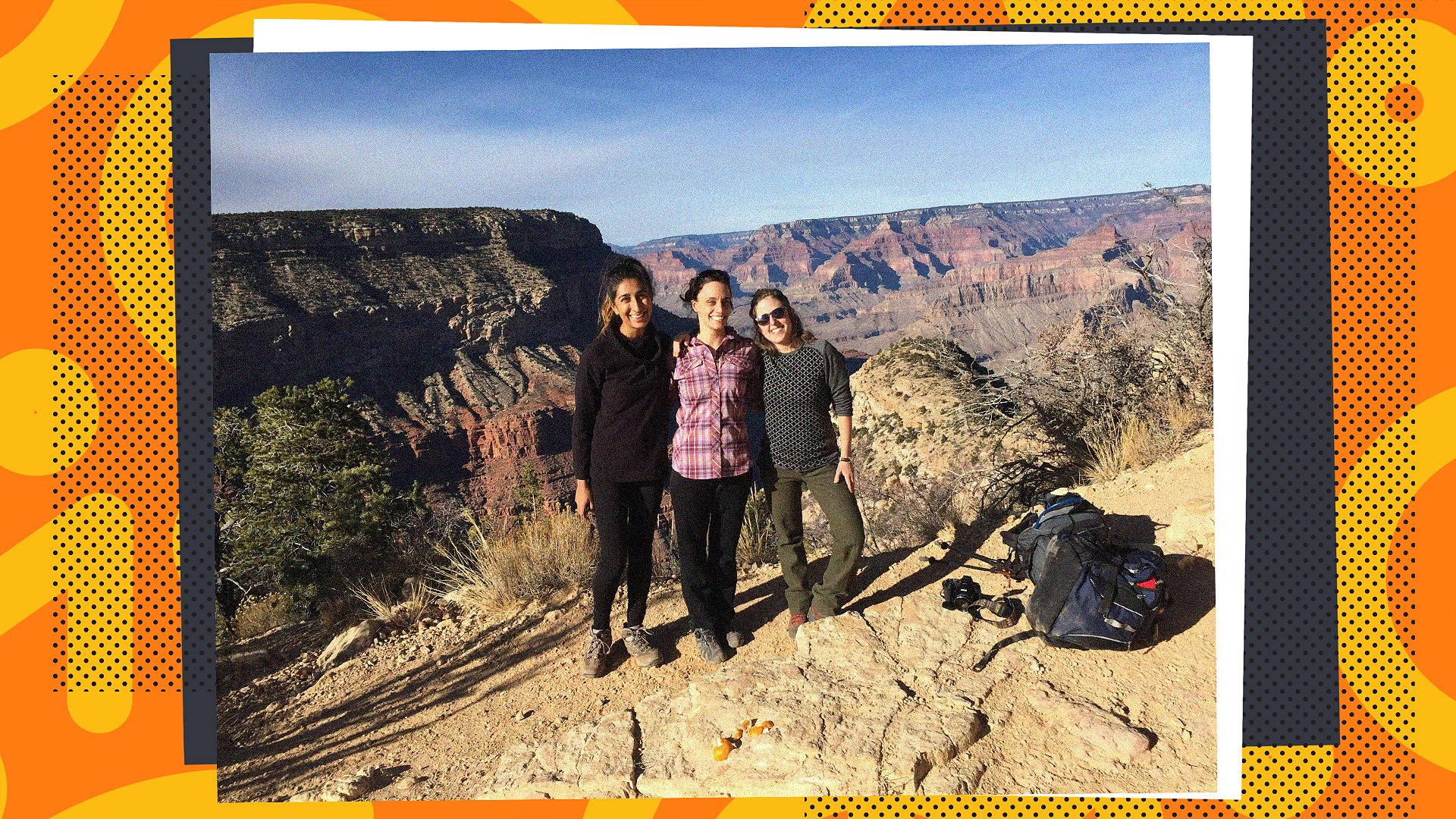 Three women road-tripping to the Grand Canyon