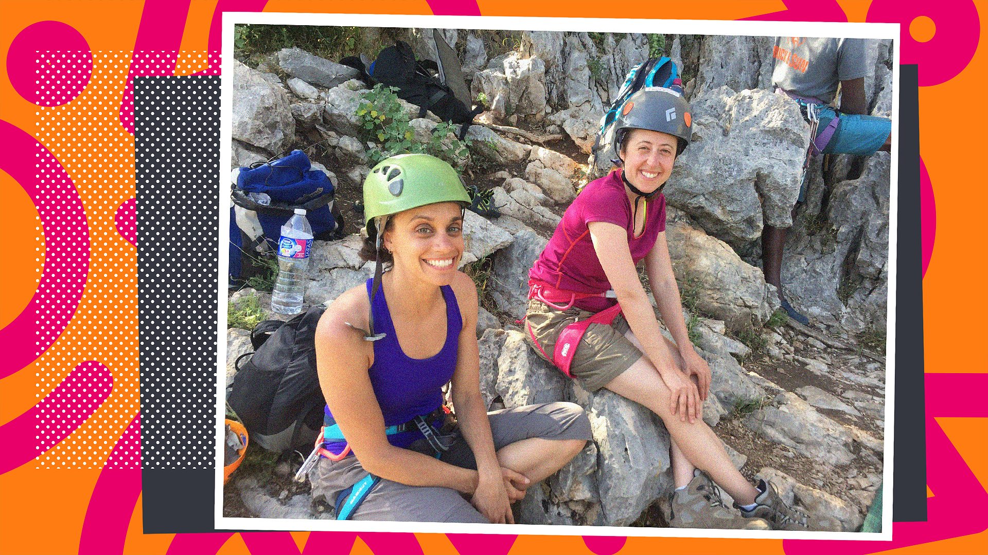 A photograph of the author's new rock climbing friends