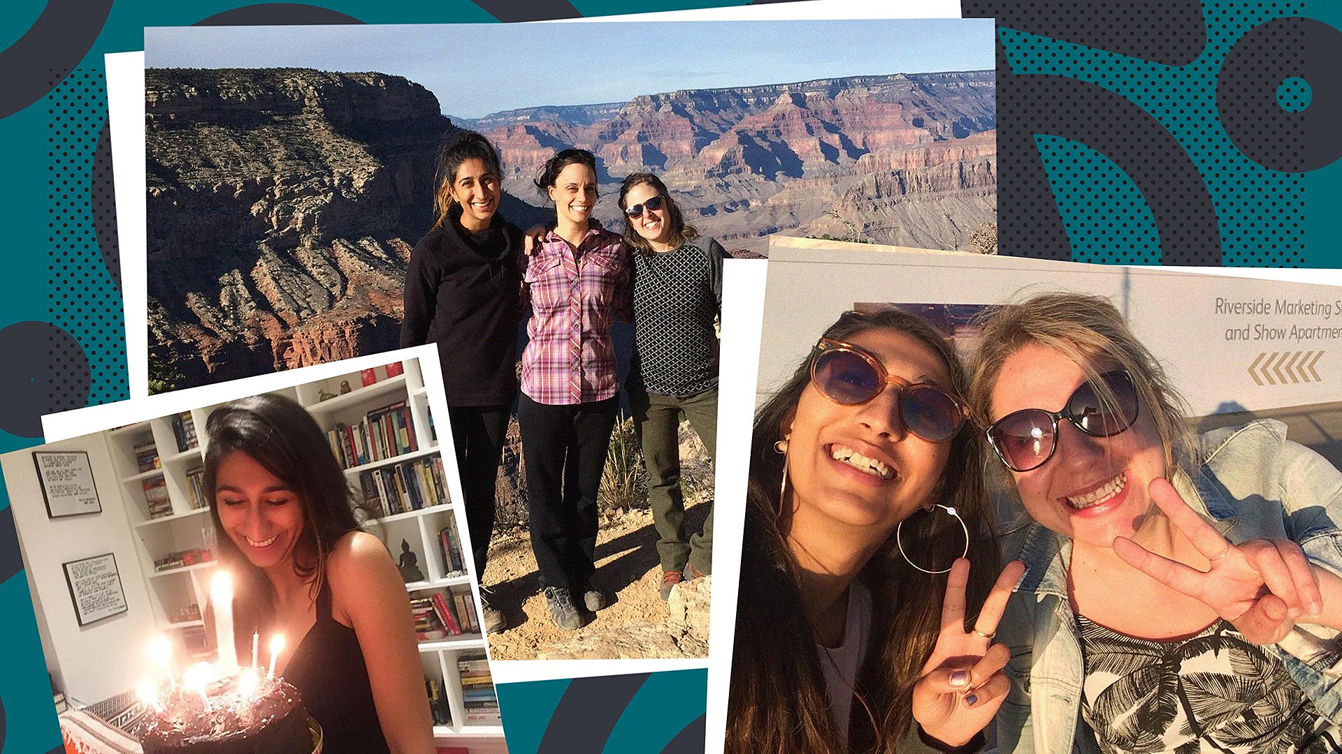 A photo collage of the author's new friends