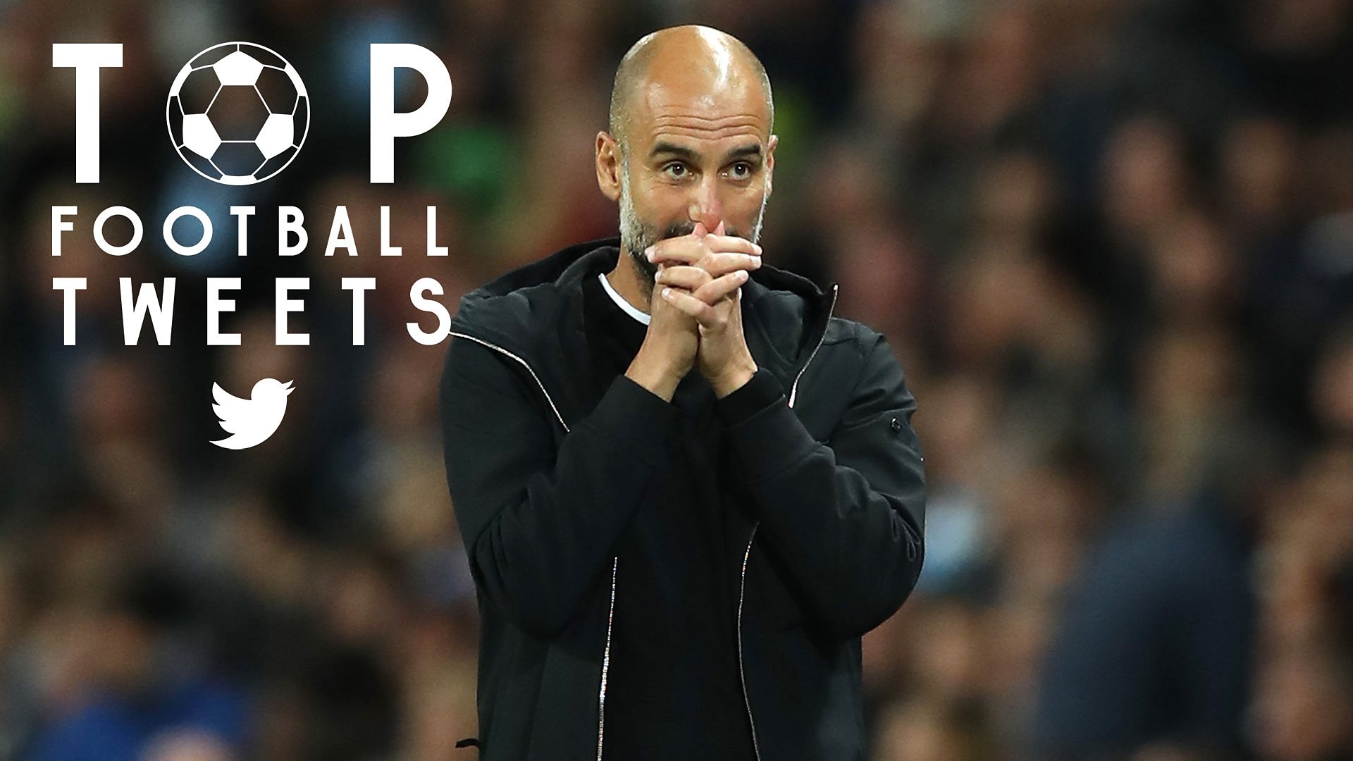 Pep Guardiola looking like he's praying