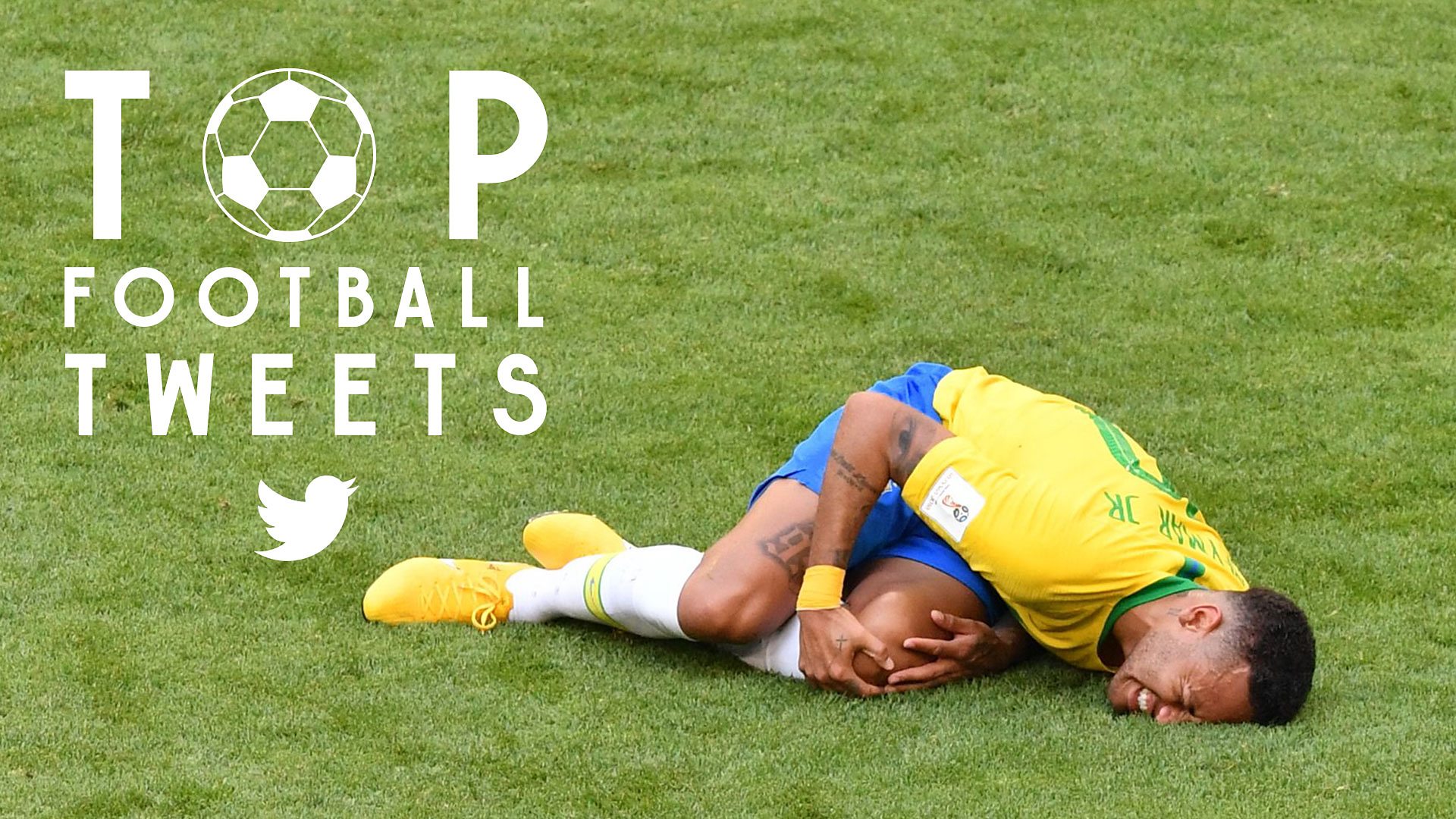 Neymar on the ground following injury