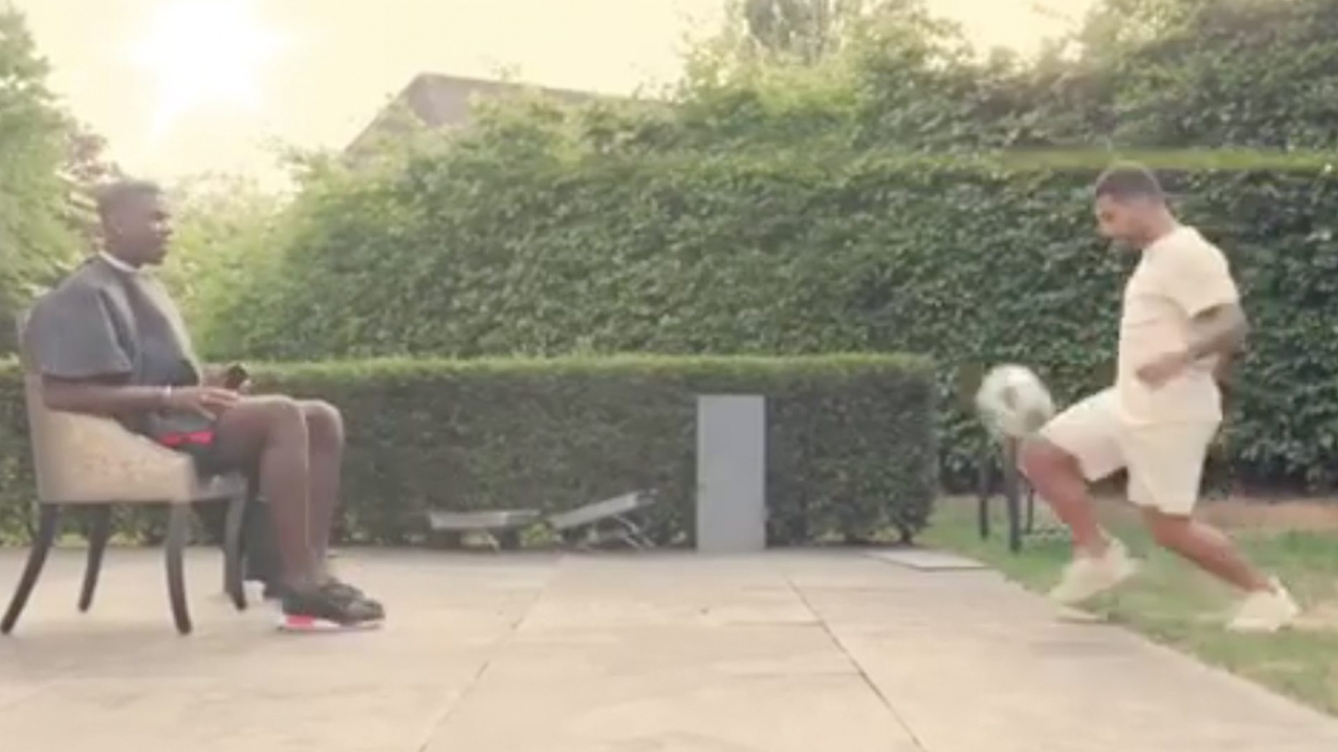 Pogba has a kickabout