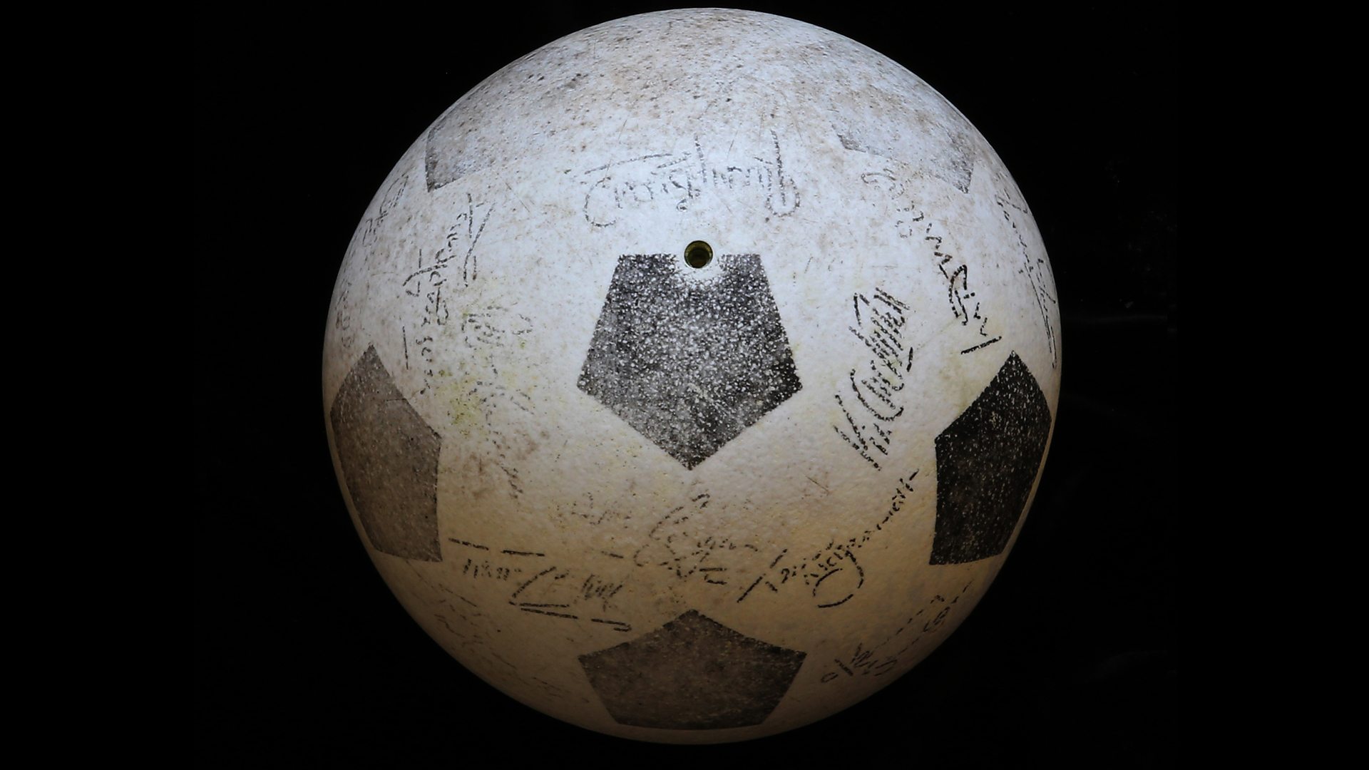 Football with Kevin Keegan's printed signature