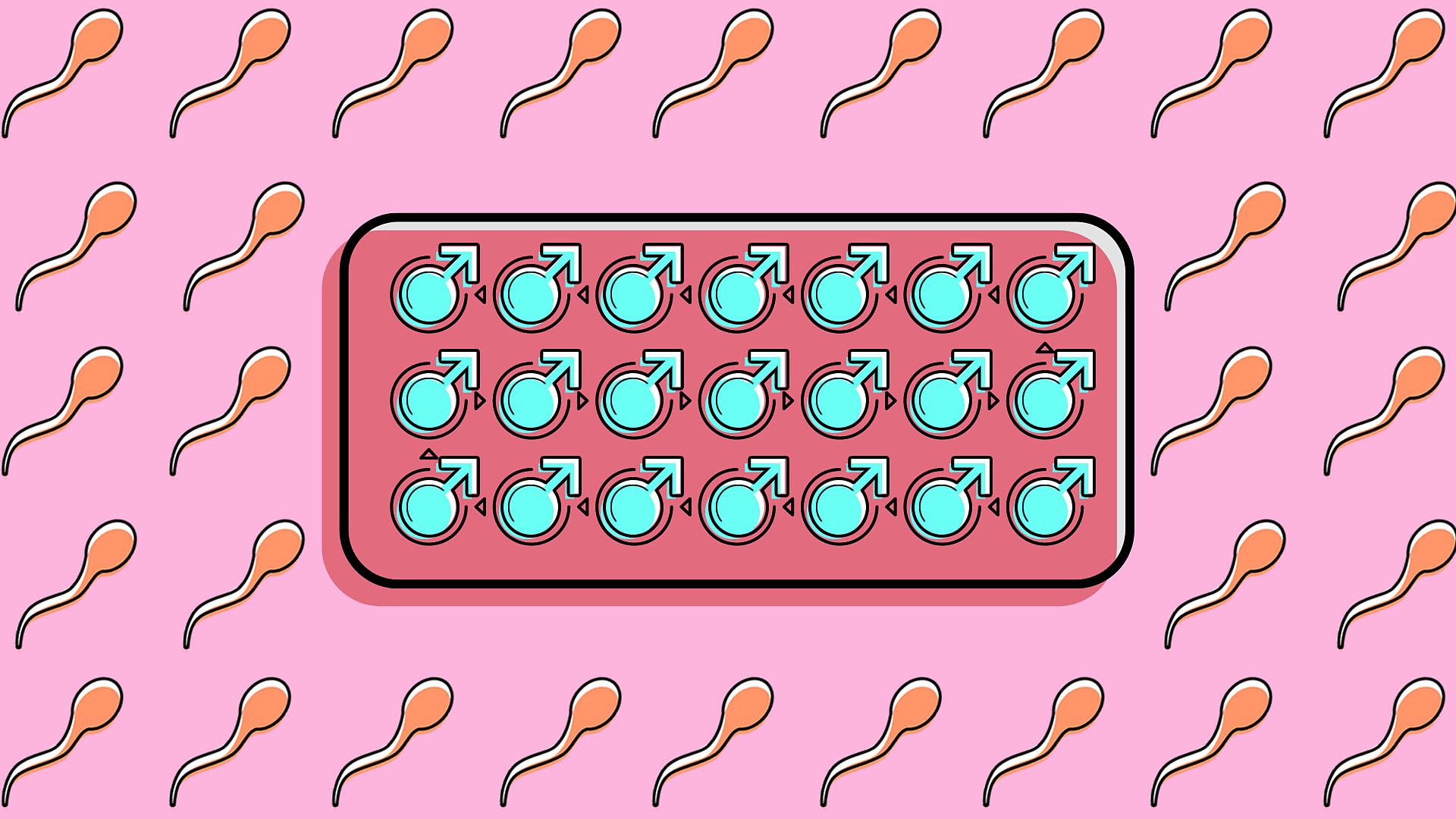 Illustration of male contraceptive pill