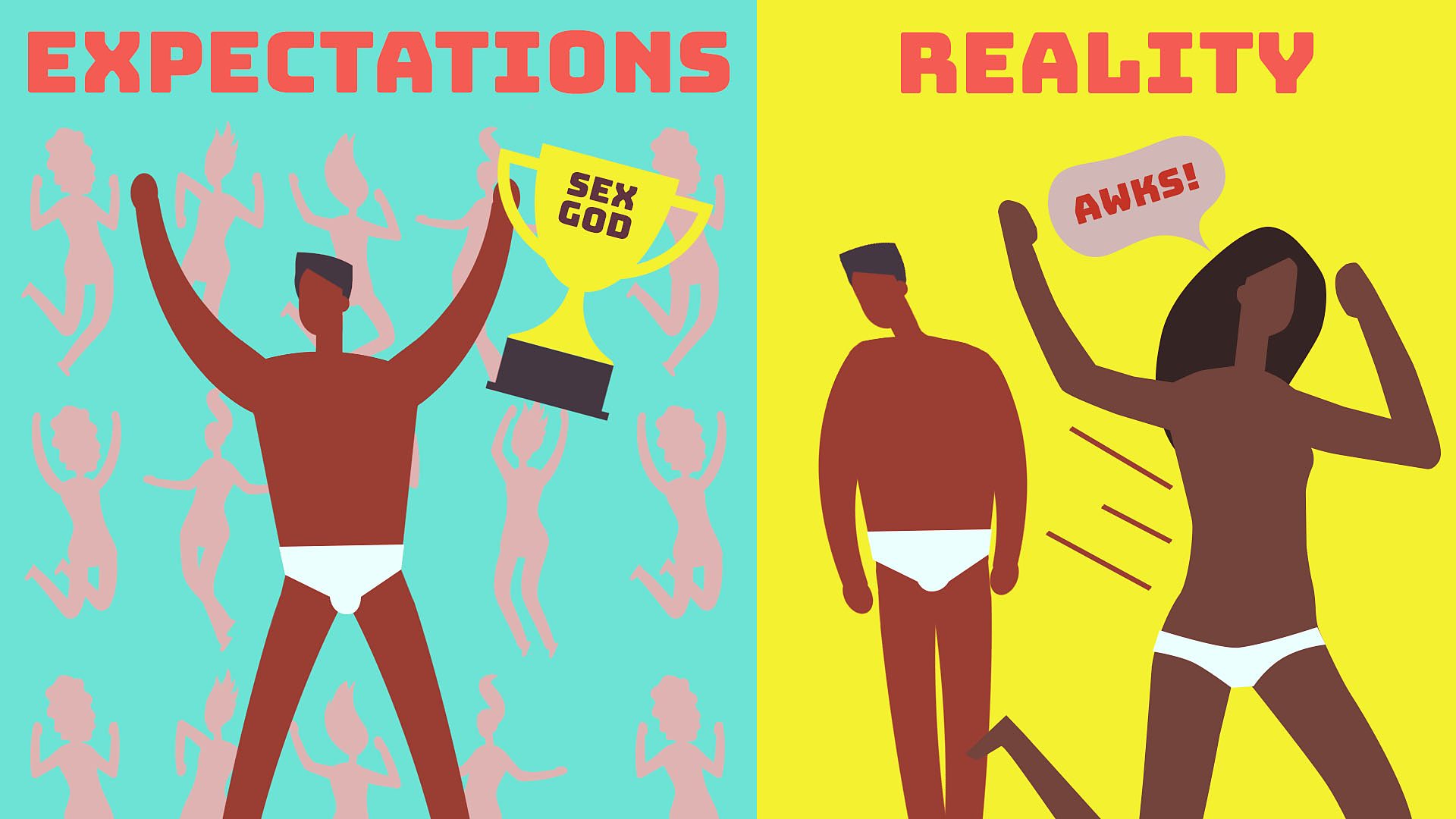 Illustration of a man's sexual expectations