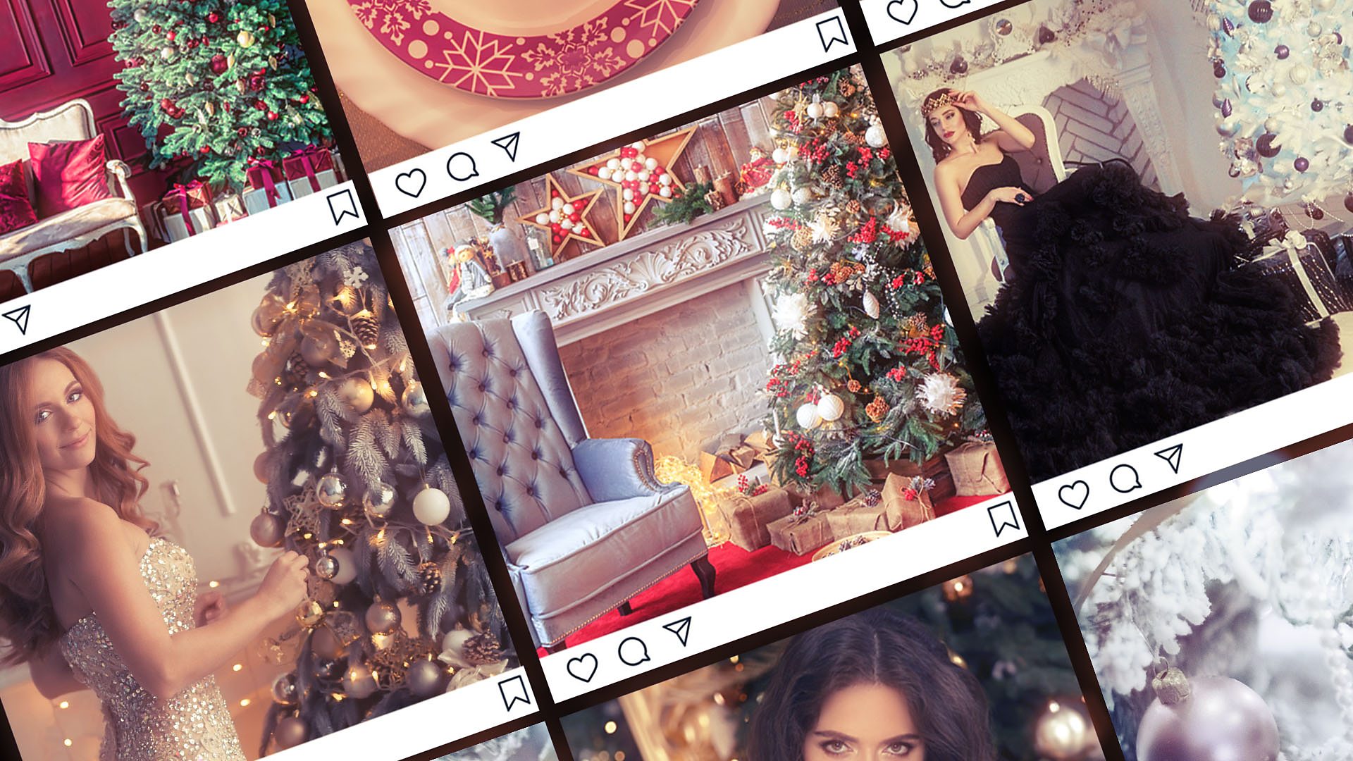 An social media feed of Christmas themed photos