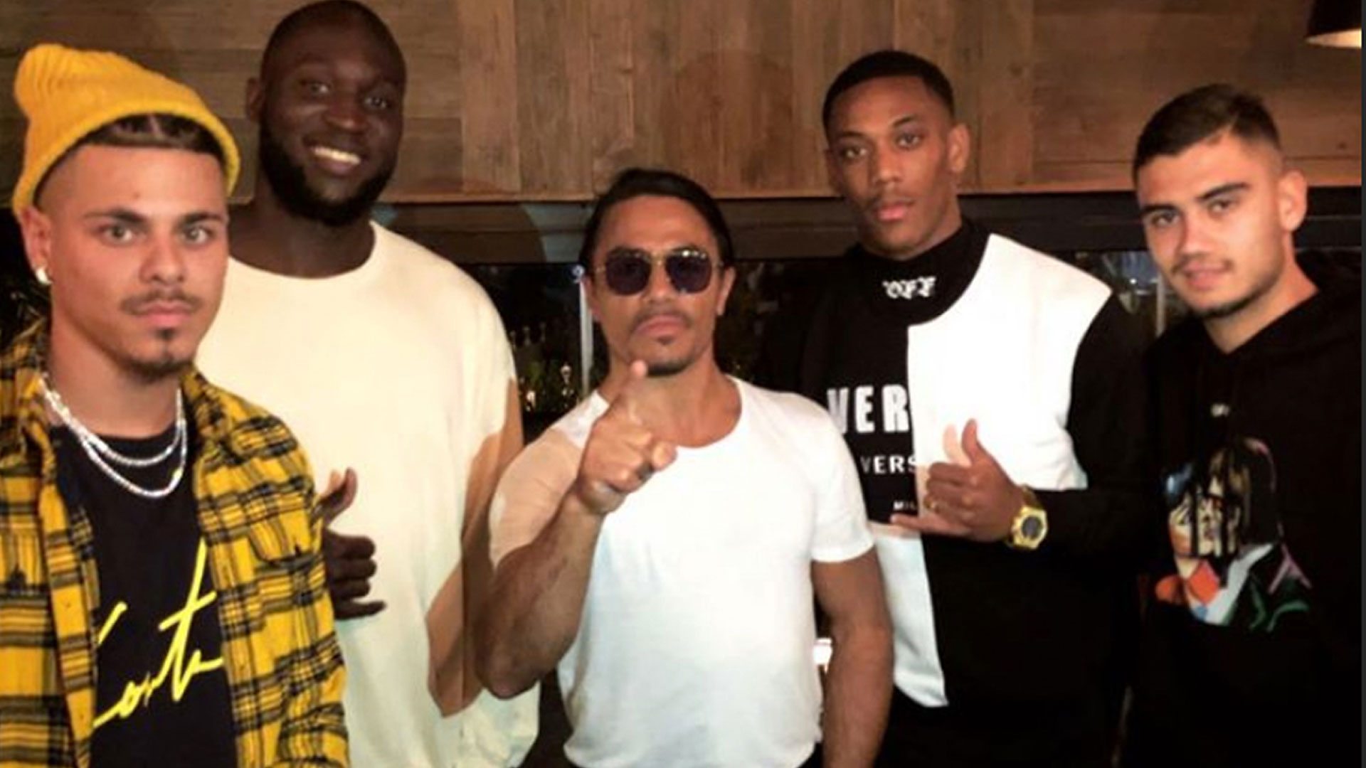 Salt Bae with Manchester United footballers