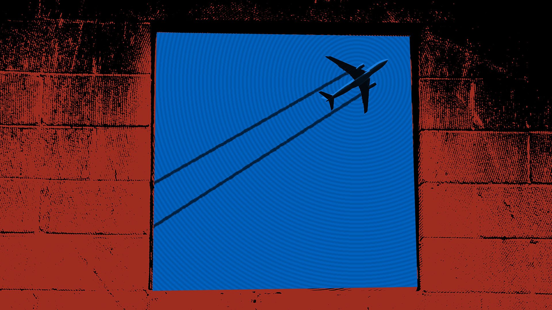 An aeroplane through a window