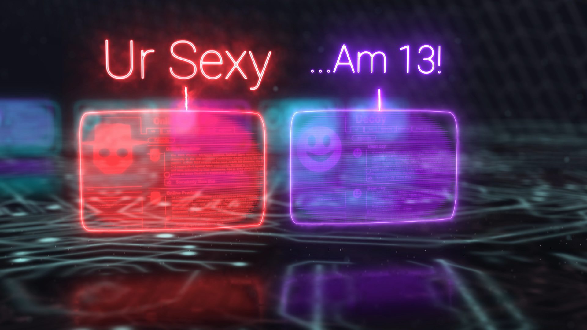 A graphic showing two online profiles messaging each other, with the text 'Ur Sexy' written above