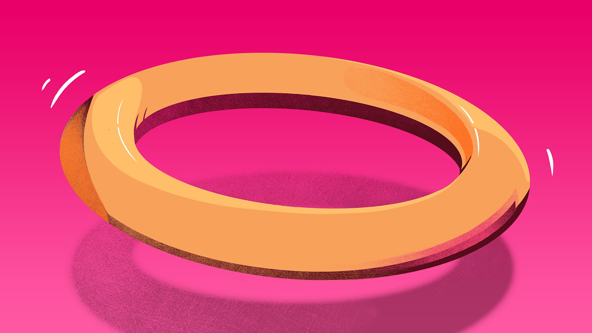 A gold ring falling to the ground