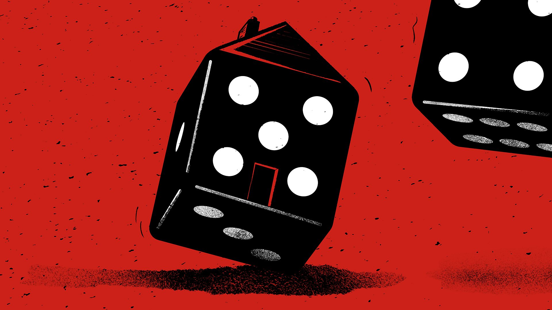 An illustration of dice in the shape of houses