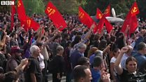 トルコ連続爆発テロ追悼 怒りの矛先は政府にも