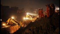 中国・深圳市の土砂崩れ 捜索続く