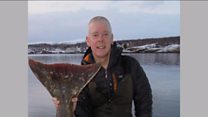 Bristol angler catched a giant halibut weighing 96lb 8oz (44kg) on holiday in Norway.