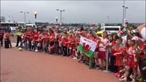 Ysgol Treganna yn ffarwelio â charfan Cymru