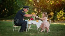 Tea party for hero police officer