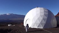 Crew emerges from year-long Mars trial
