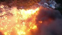 Бразильская фавела охвачена огнем