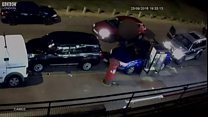 CCTV footage shows car attack