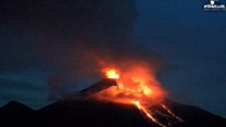 Timelapse of Mexico volcano erupting