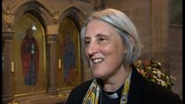 Joanna Penberthy yn ymateb i gael ei dewis yn esgob newydd Tyddewi