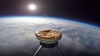 Pie 'sent into space' on balloon