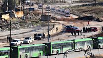 حلب سے شہریوں کا انخلا شروع