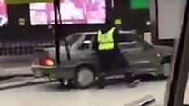 Russian man drives into airport terminal
