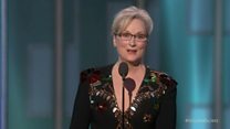 Streep attacks Trump in Globes speech