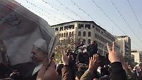 شعارهای حامیان جنبش سبز در مراسم تشییع جنازه اکبرهاشمی رفسنجانی