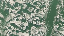 Drone captures river ice timelapse