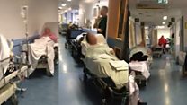 Patient films A&E bed ‘chaos’ in hospital corridor