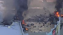 Aerials show Melbourne plane aftermath