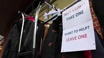 Man urinates on coats for homeless